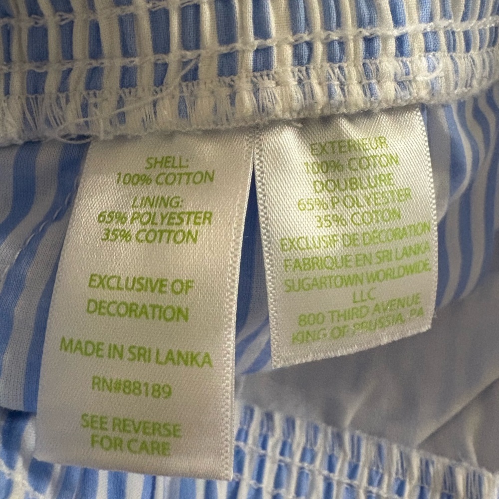 Lilly Pulitzer Katia Blue and Yellow Embroidered & Striped Shorts Size XSMALL - Picture 7 of 7